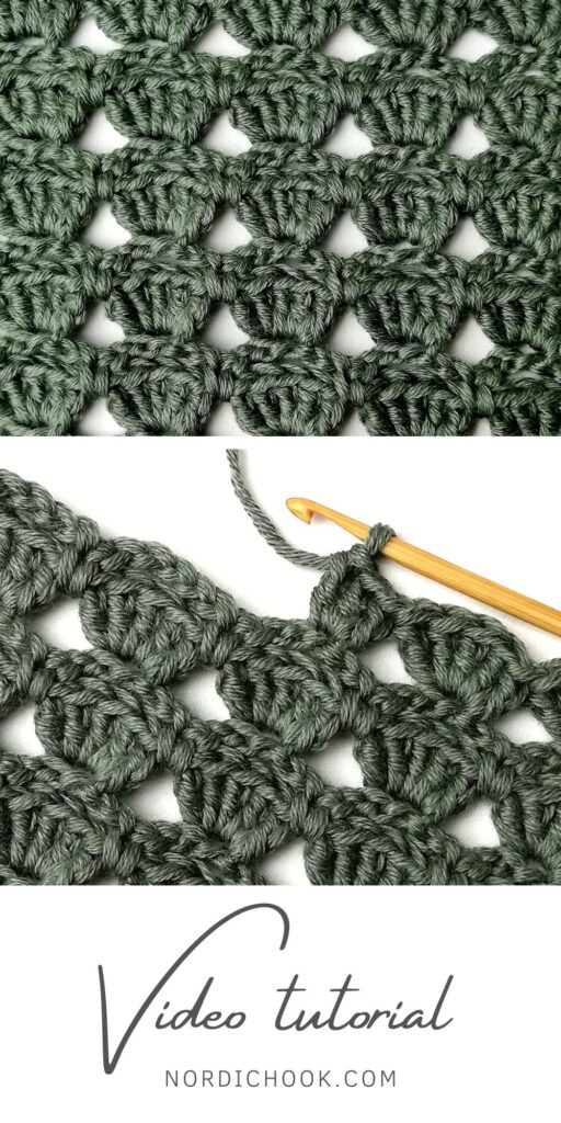 Crochet stitch photo and video tutorial: The aligned shell stitch