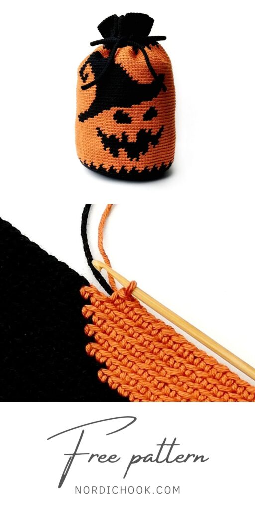 Free crochet pattern: Spooky Halloween bag for candy