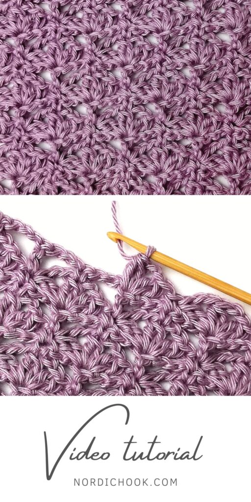 Video crochet stitch tutorial: The uneven modified lotus stitch