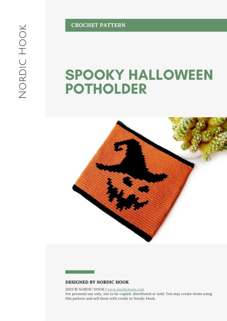 PDF crochet pattern: Spooky Halloween potholder