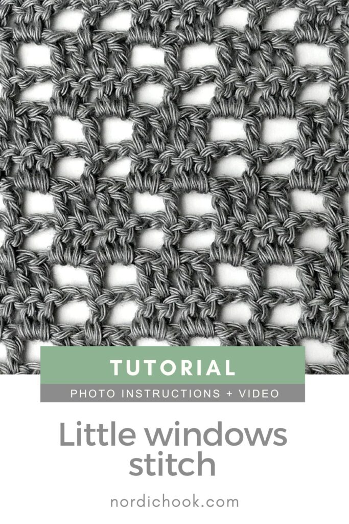 Crochet stitch photo and video tutorial: The little windows stitch