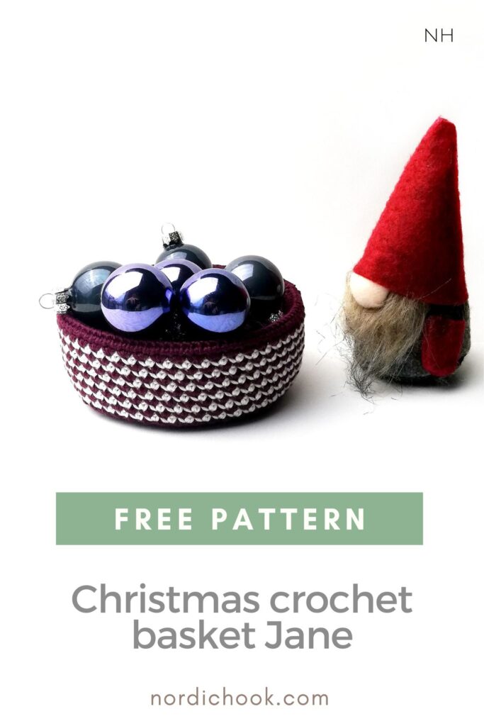 Free crochet pattern: Christmas crochet basket Jane