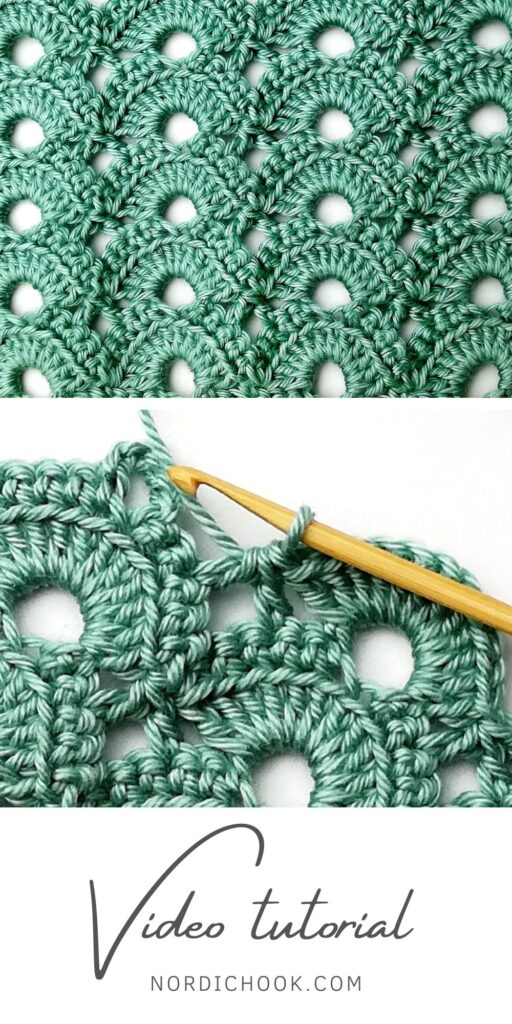 Crochet stitch photo and video tutorial: The aligned arches stitch
