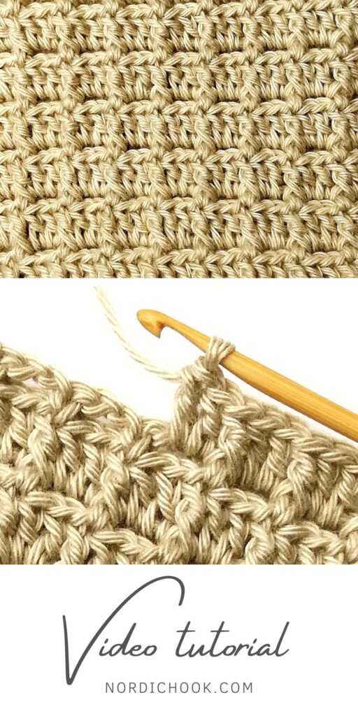 Crochet stitch photo and video tutorial: The aligned squares stitch