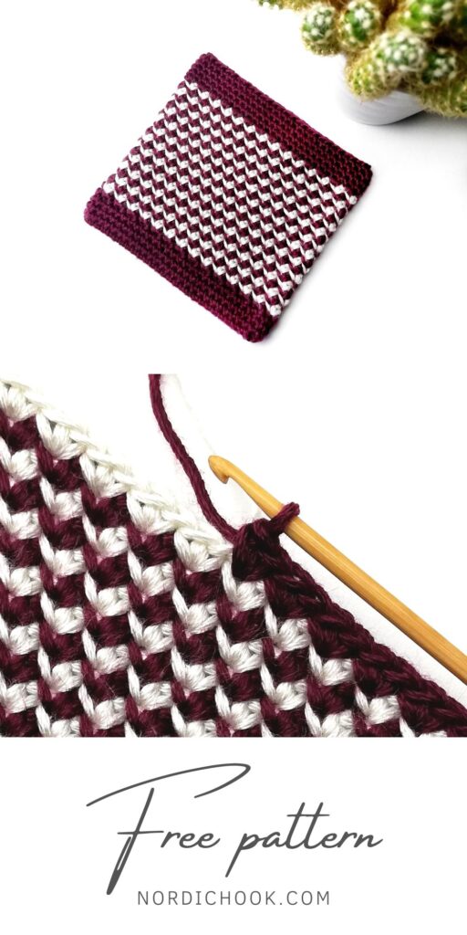 Free crochet pattern: Christmas crochet coaster Jane
