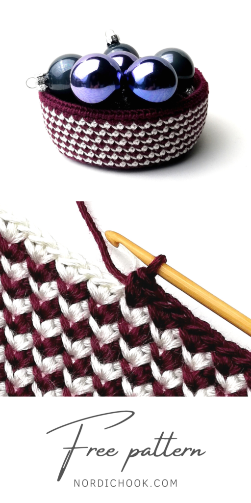 Free crochet pattern: Christmas crochet basket Jane