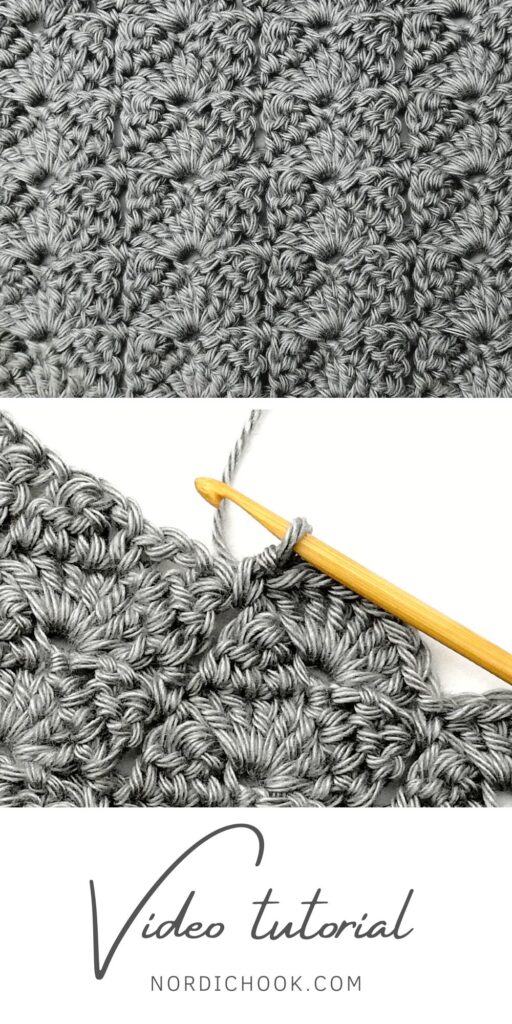 Crochet stitch photo and video tutorial: The shell and bow stitch