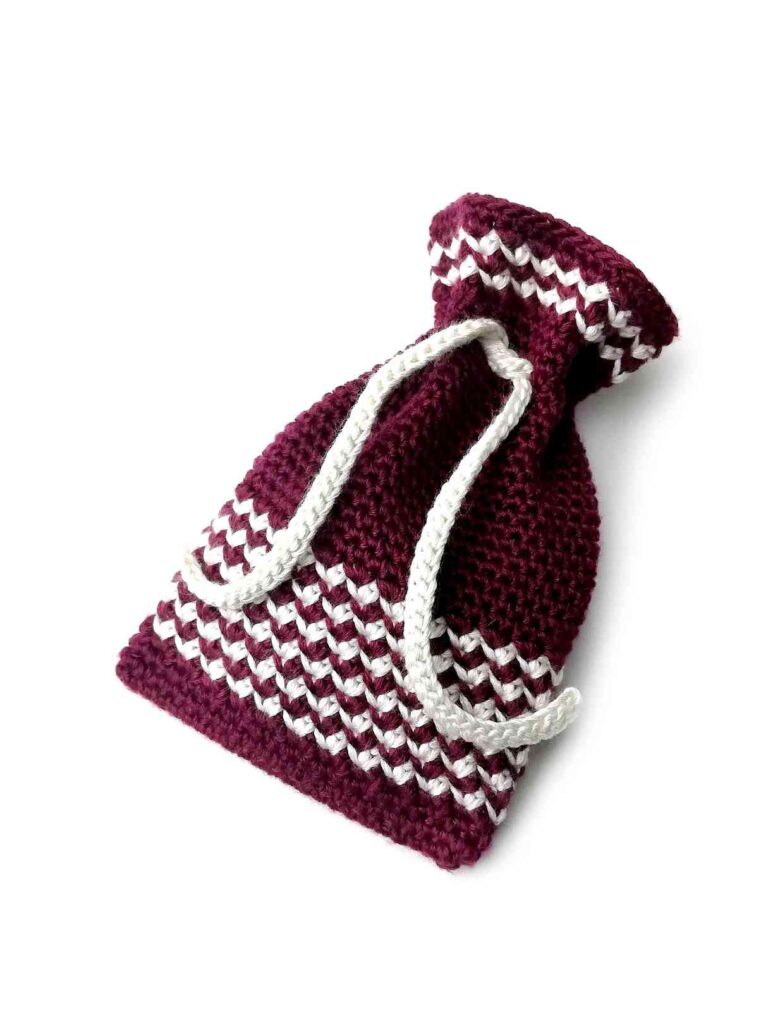 Christmas crochet drawstring bag Jane