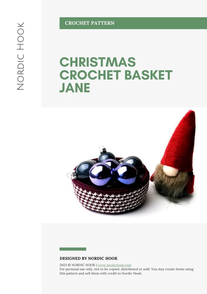 PDF crochet pattern: Christmas crochet basket Jane