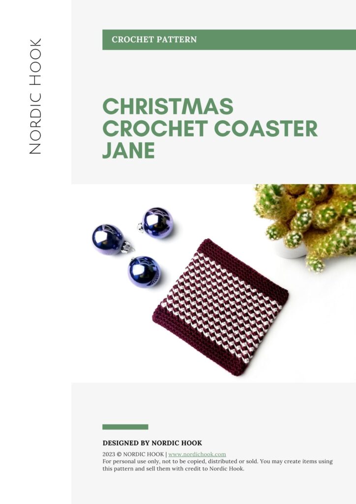 PDF pattern: Christmas crochet coaster Jane