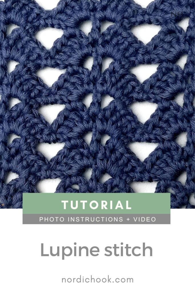 Crochet stitch photo and video tutorial: The lupine stitch