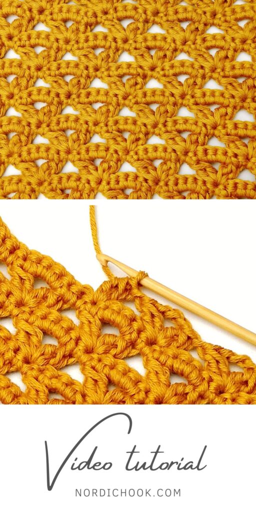 Crochet stitch video and photo tutorial: The mixed triangles stitch
