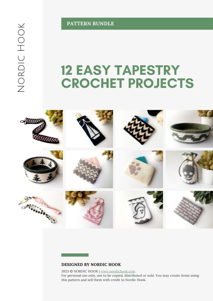 Crochet pattern bundle: 12 easy tapestry crochet patterns