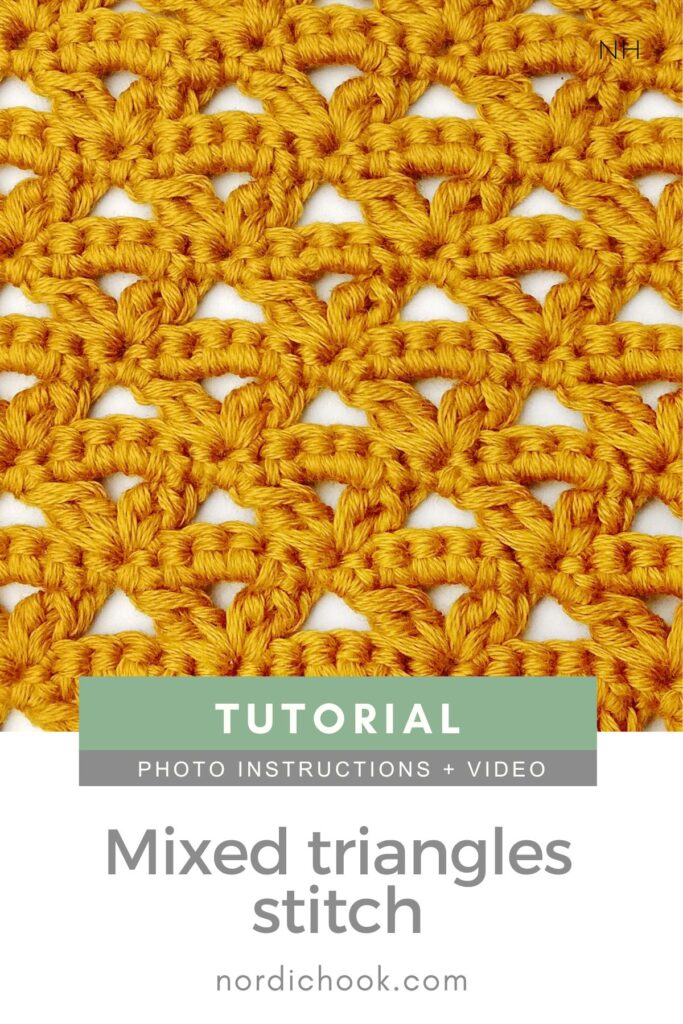 Crochet stitch video and photo tutorial: The mixed triangles stitch
