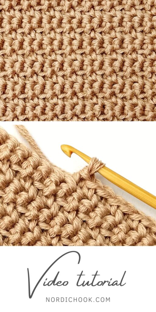 Crochet stitch photo and video tutorial: The alternating back and front loop only single crochet