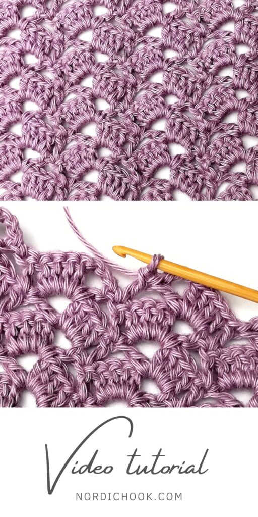 Crochet stitch photo and video tutorial: The zigzag fan stitch