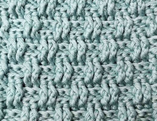 Crochet stitch photo and video tutorial: The mini basket weave stitch