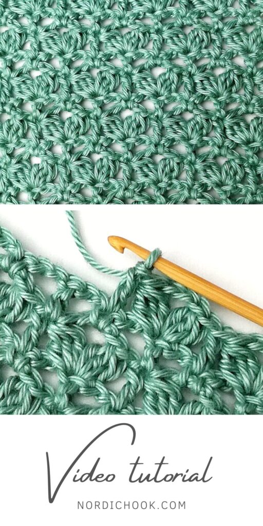 Crochet stitch photo and video tutorial: The uneven sprouting plant stitch