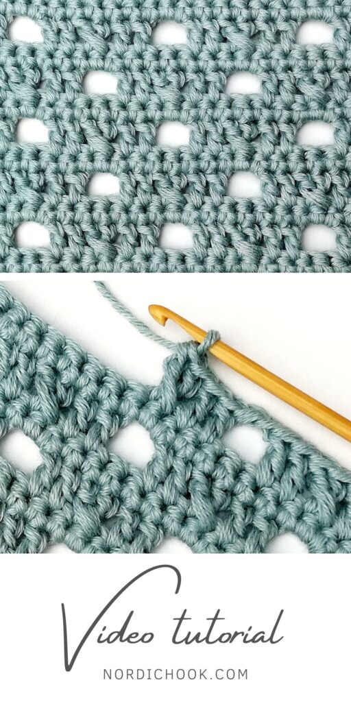 Crochet stitch photo and video tutorial: The polka dot holes stitch