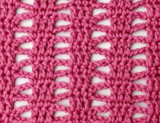 Crochet stitch photo and video tutorial: The column and lace stitch