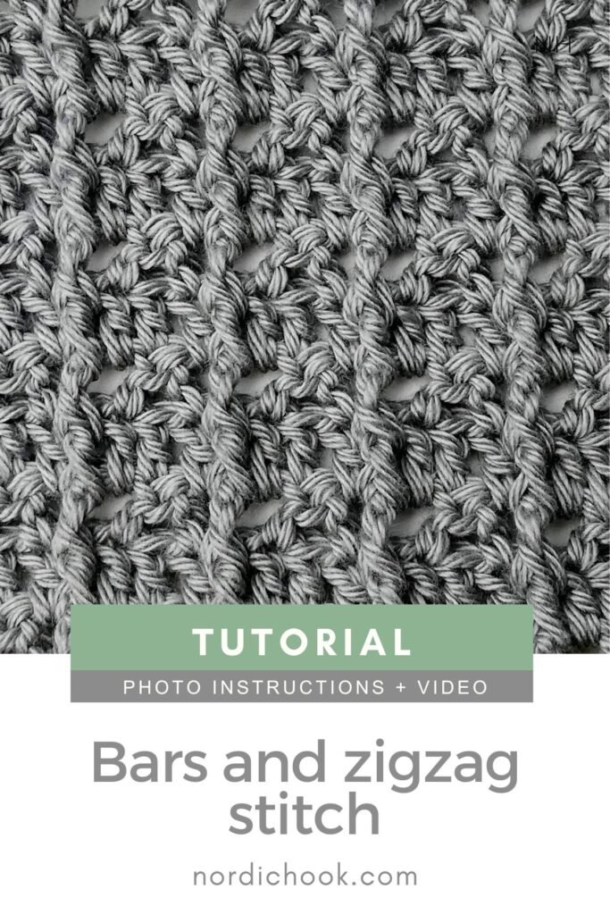 Crochet stitch photo and video tutorial: The bars and zigzag stitch