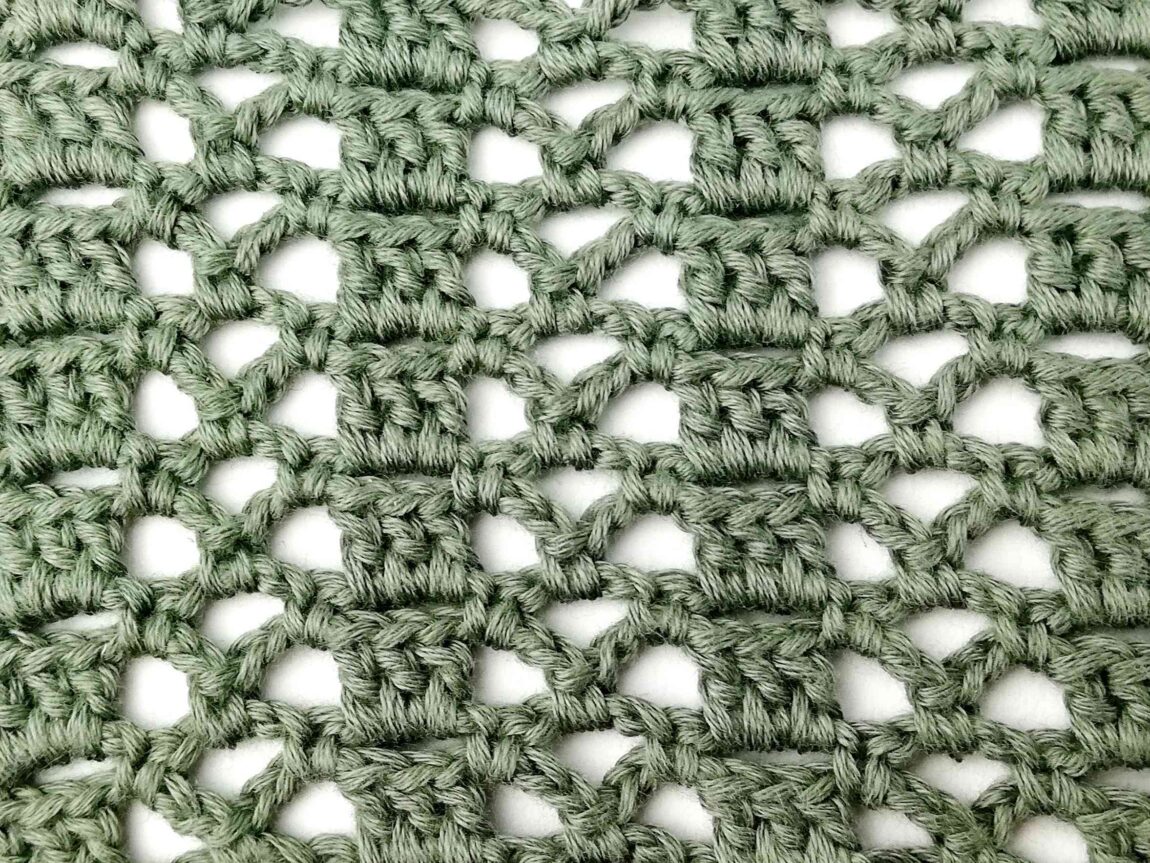 Crochet stitch photo and video tutorial: The stacked squares and lace stitch