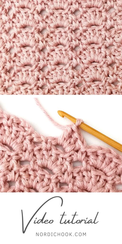 Crochet stitch photo and video tutorial: The hexagonal shell stitch