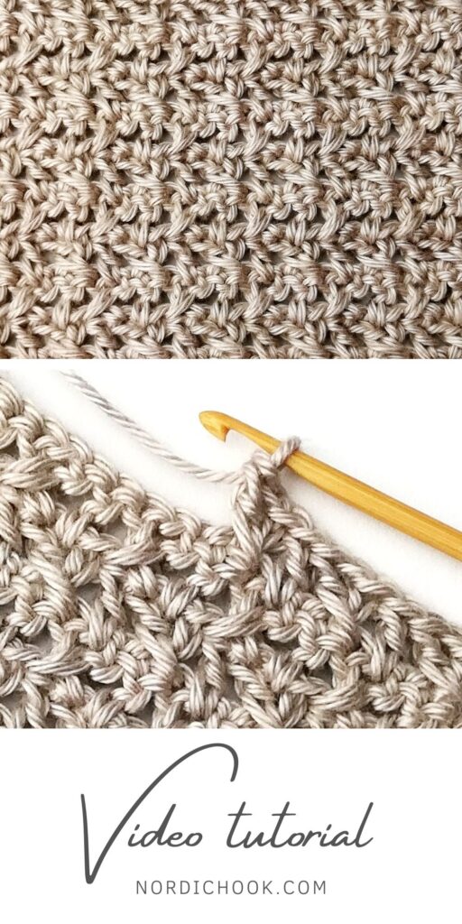 Crochet stitch photo and video tutorial: The crossbill stitch