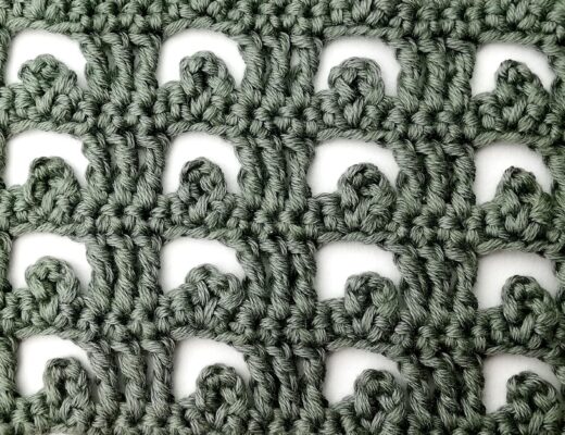 Crochet stitch photo and video tutorial: The boxed picot stitch
