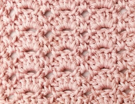 Crochet stitch photo and video tutorial: The hexagonal shell stitch