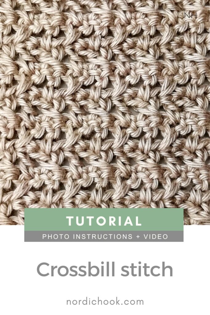 Crochet stitch photo and video tutorial: The crossbill stitch