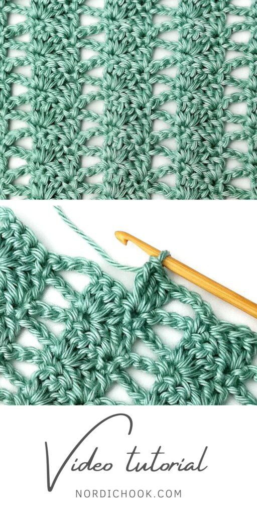 Crochet stitch photo and video tutorial: The braided shell stitch