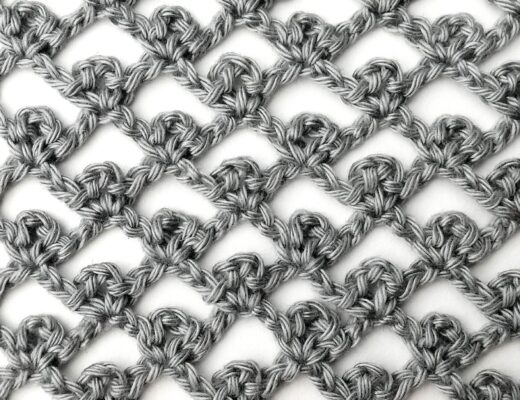 Crochet stitch photo and video tutorial: The picot trellis stitch
