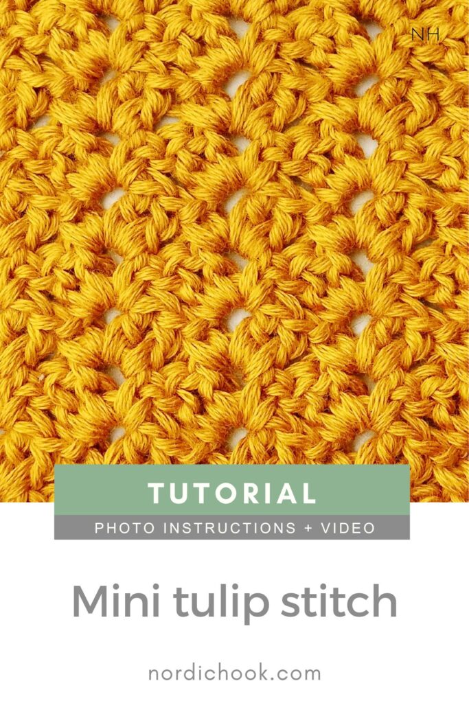 Crochet stitch photo and video tutorial: The mini tulip stitch