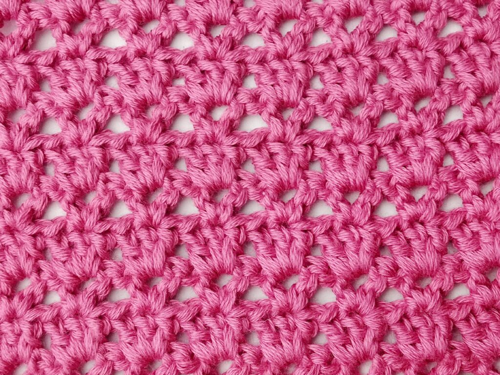 Crochet stitch photo and video tutorial: The striped V stitch