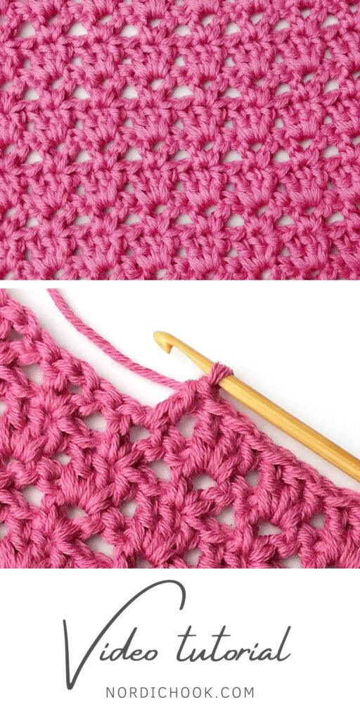 Crochet stitch photo and video tutorial: The striped V stitch