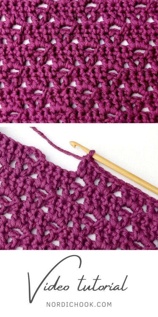 Crochet stitch photo and video tutorial: The alternating V and block stitch