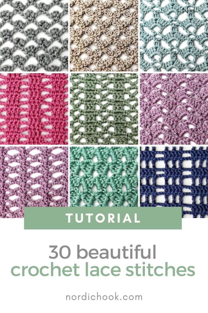 30 beautiful crochet lace stitches step-by-step