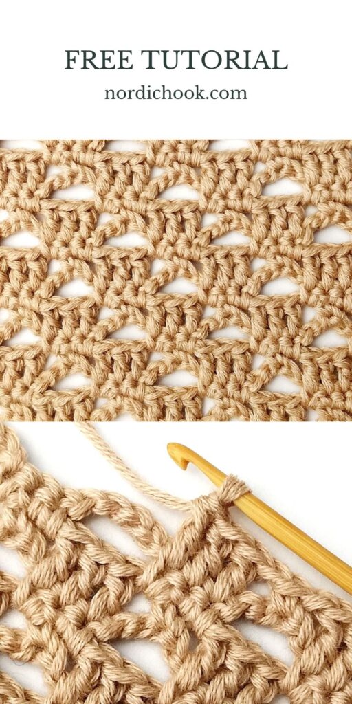 Free crochet stitch pattern: The lacy and diagonal block stitch