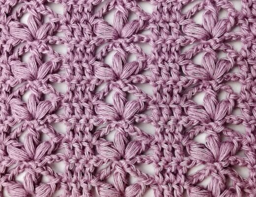 Crochet stitch tutorial: The aligned lotus stitch