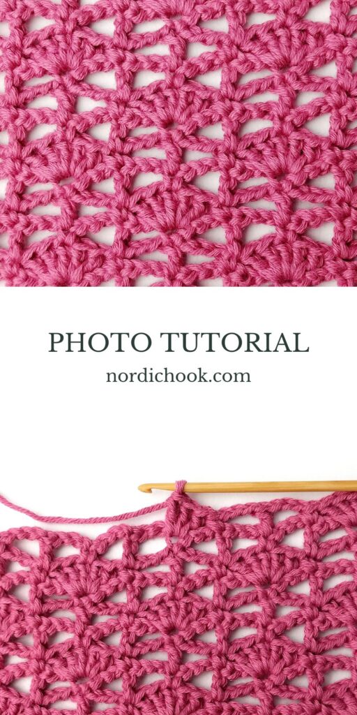 Crochet stitch tutorial: The diagonal shell mesh stitch