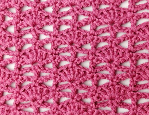 Crochet stitch tutorial: The diagonal shell mesh stitch