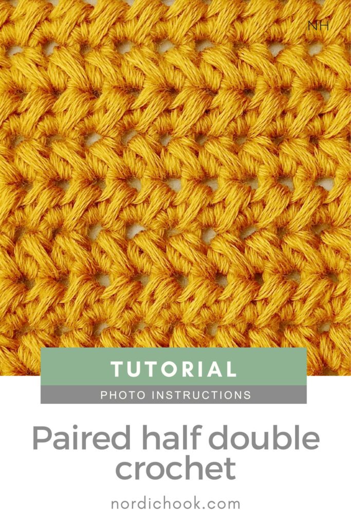 Crochet stitch tutorial: Paired half double crochet