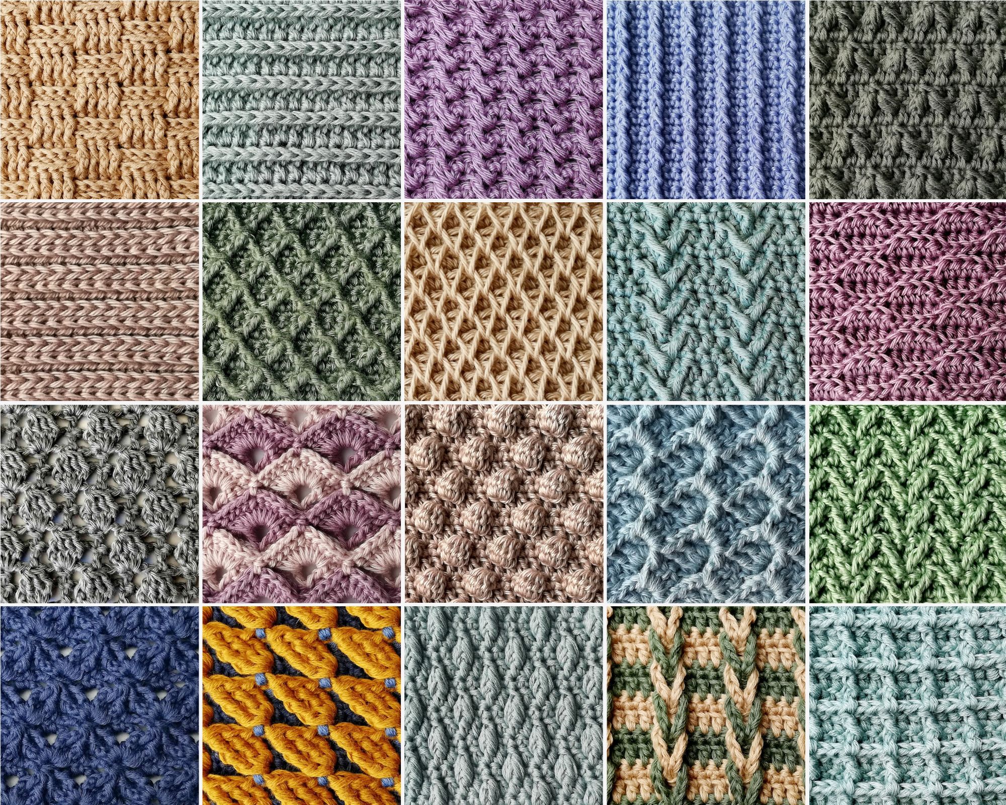 20 Textured Crochet Stitches Nordic Hook Crochet Stitch Tutorials