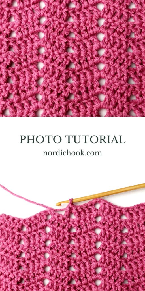 Crochet stitch tutorial: Peephole chevron stitch