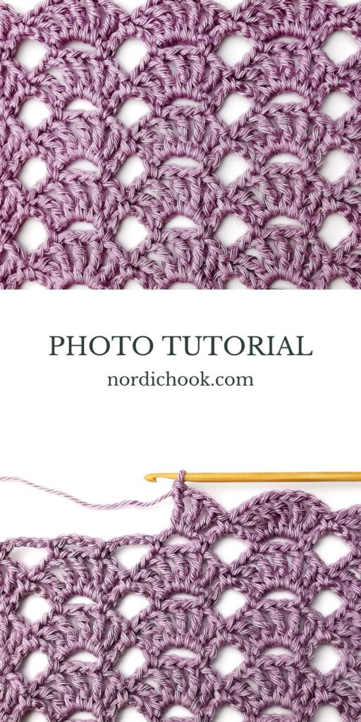 Crochet stitch tutorial: Lacy aligned scallop stitch
