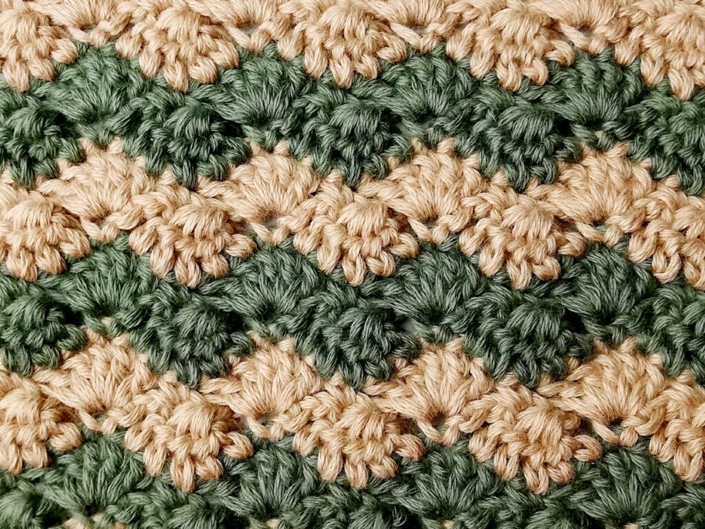 Crochet stitch tutorial: Interlocking shell stitch