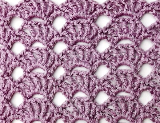 Crochet stitch tutorial: Lacy aligned scallop stitch