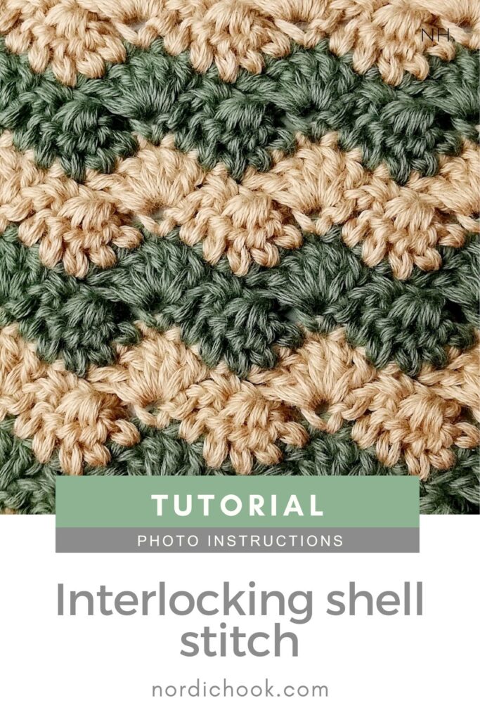 Crochet stitch tutorial: Interlocking shell stitch