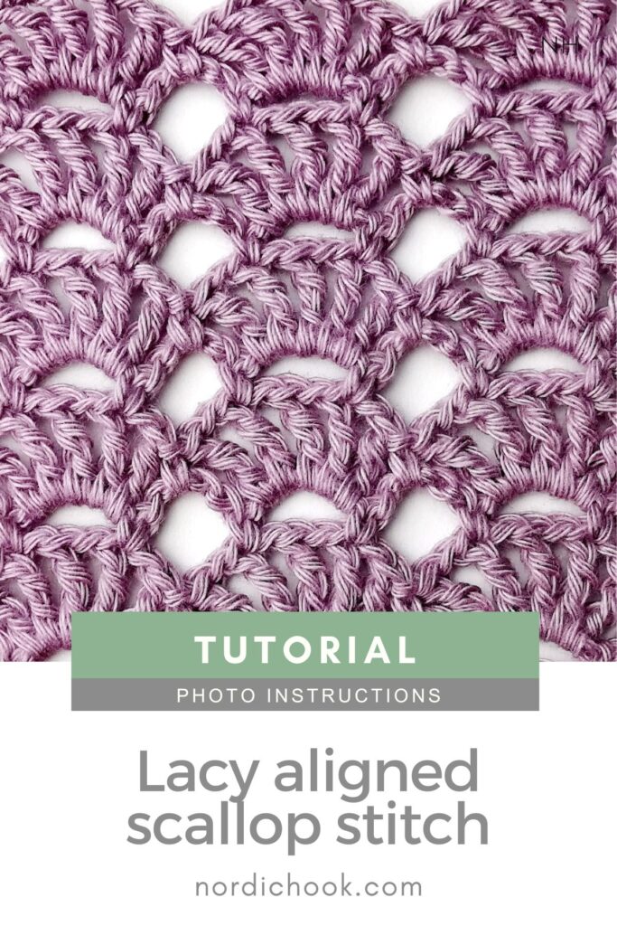 Crochet stitch tutorial: Lacy aligned scallop stitch